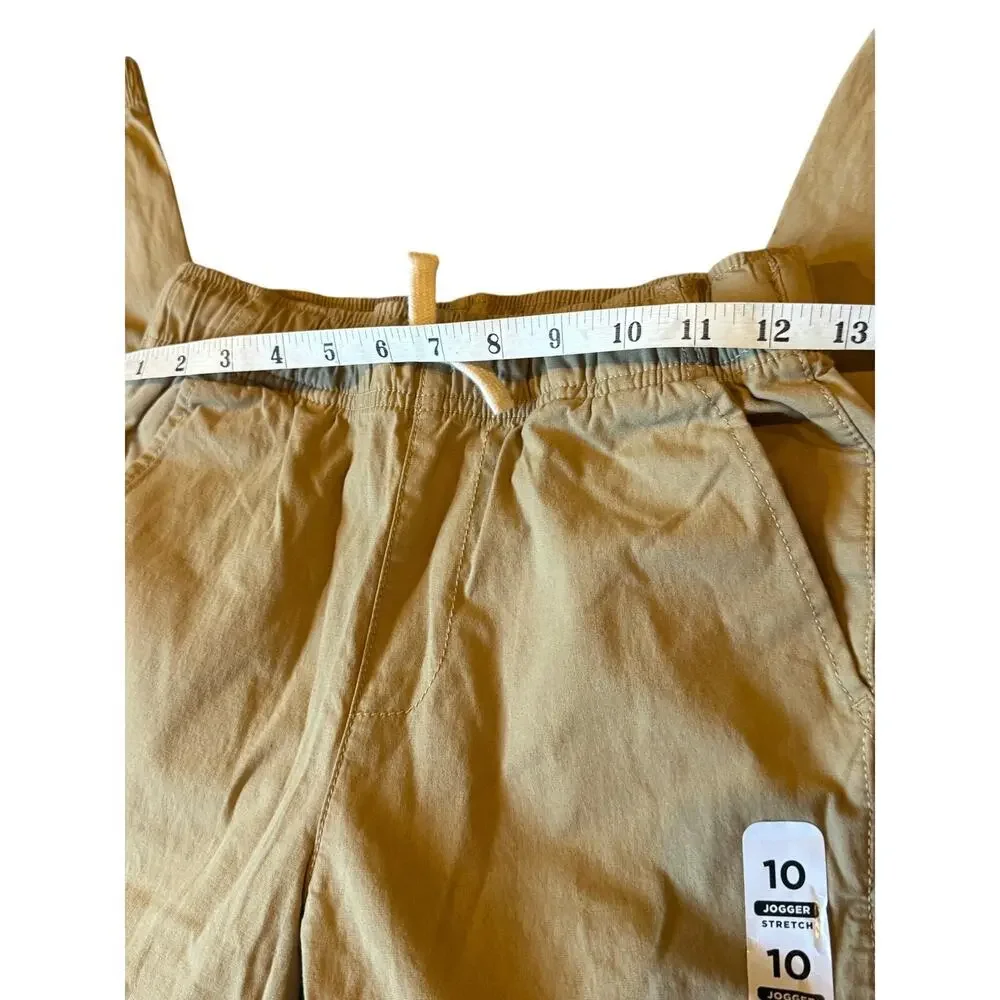 Children’s Place Boys Khaki Jogger Pants Size 10 Elastic Waist Pull-On Beige